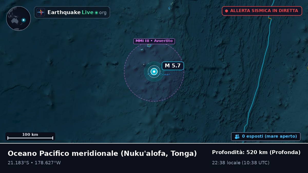 Oceano Pacifico meridionale (Tonga)