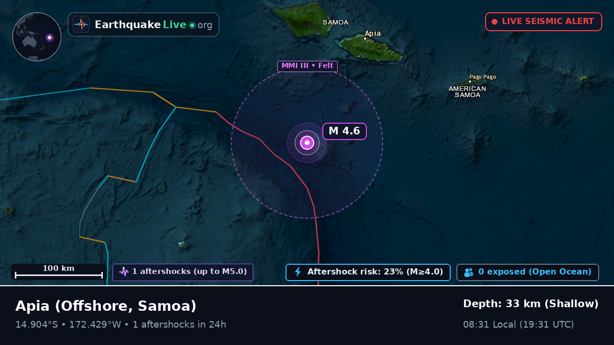 Off the coast of Apia, Samoa