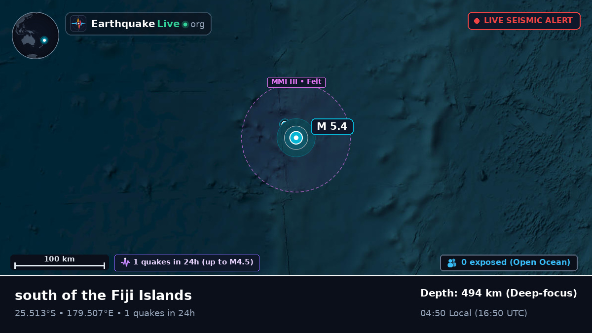 South Pacific Ocean (Kermadec Islands)