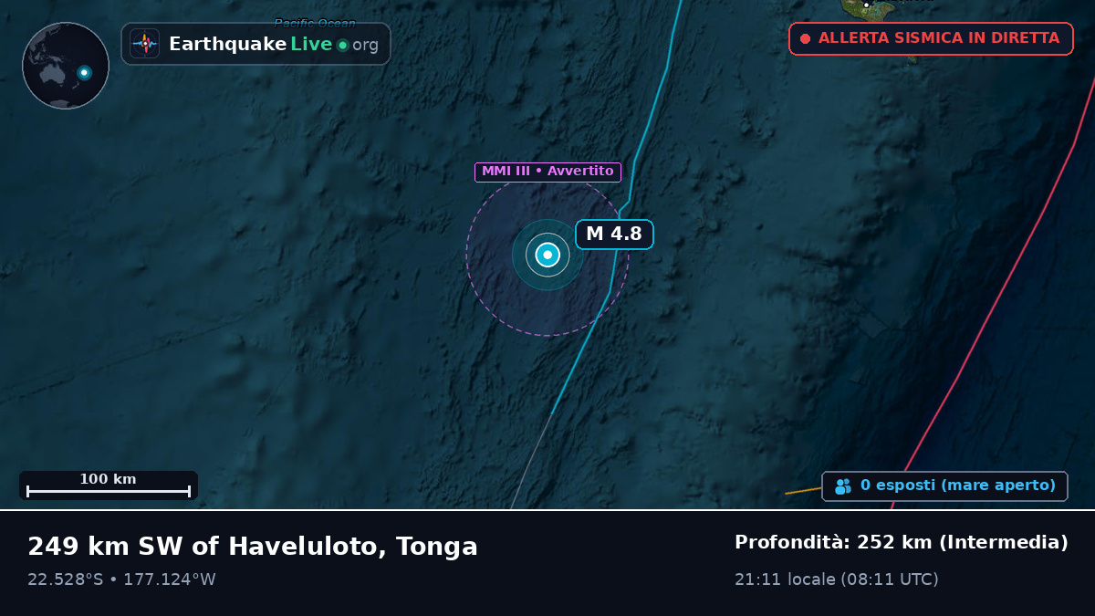Oceano Pacifico meridionale (Tonga)