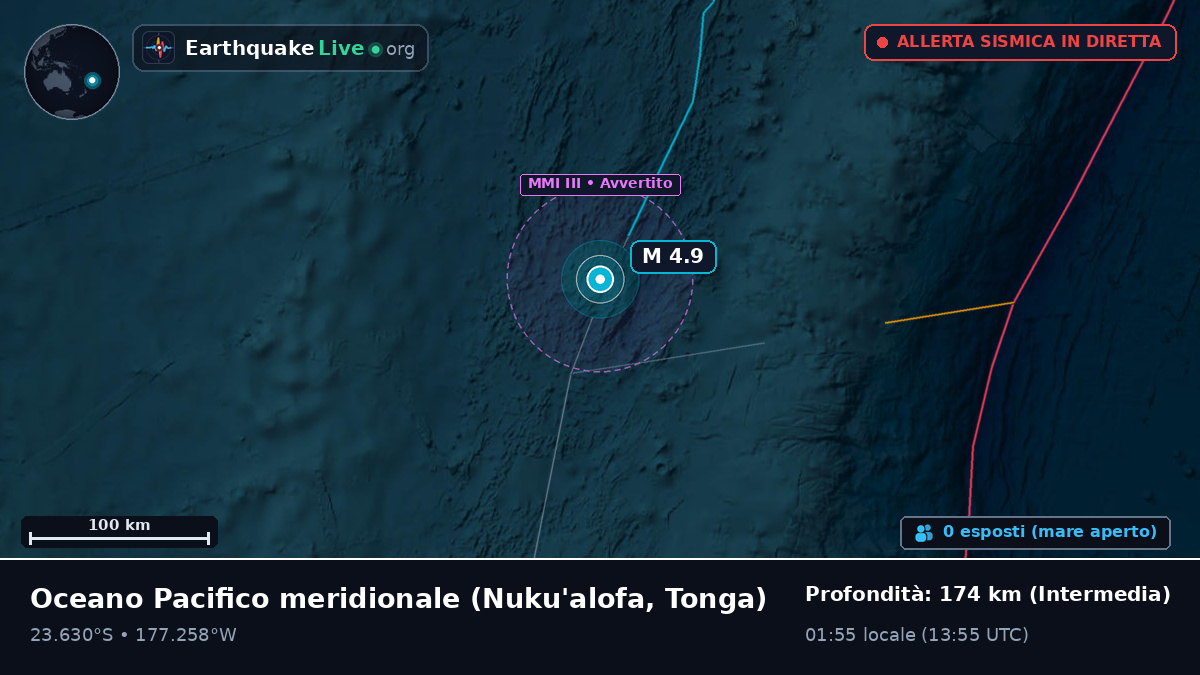 Oceano Pacifico meridionale (Tonga)