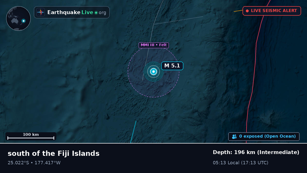 South Pacific Ocean (Kermadec Islands)