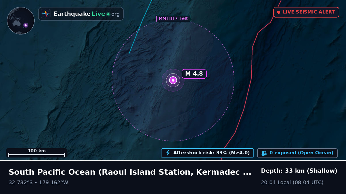 South Pacific Ocean (Kermadec Islands)