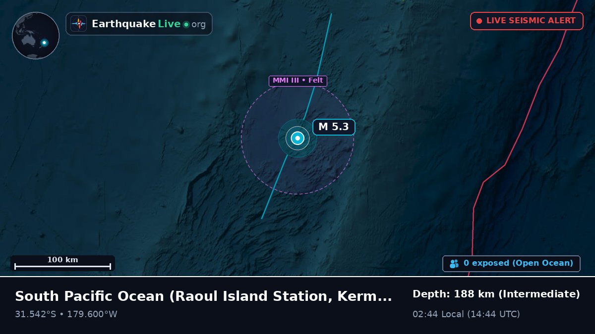 South Pacific Ocean (Kermadec Islands)