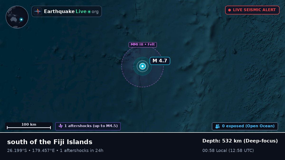 South Pacific Ocean (Kermadec Islands)
