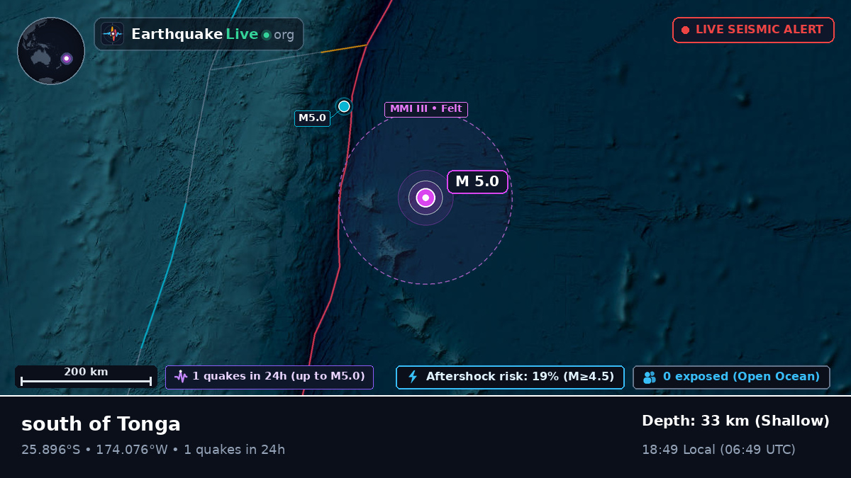 South Pacific Ocean (Kermadec Islands)