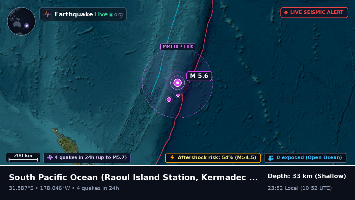 South Pacific Ocean (Kermadec Islands)