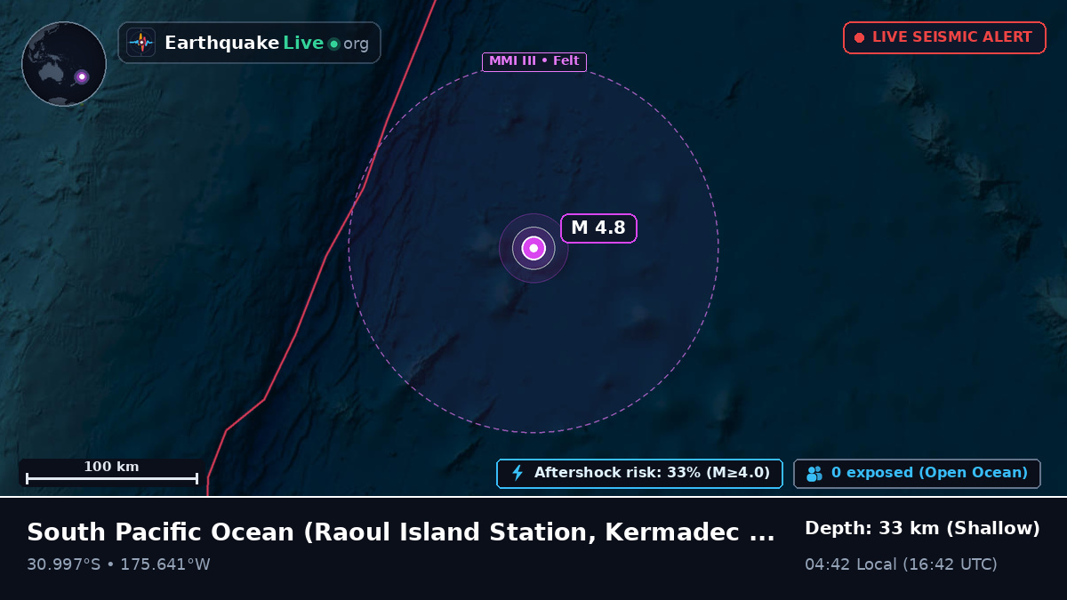 South Pacific Ocean (Kermadec Islands)