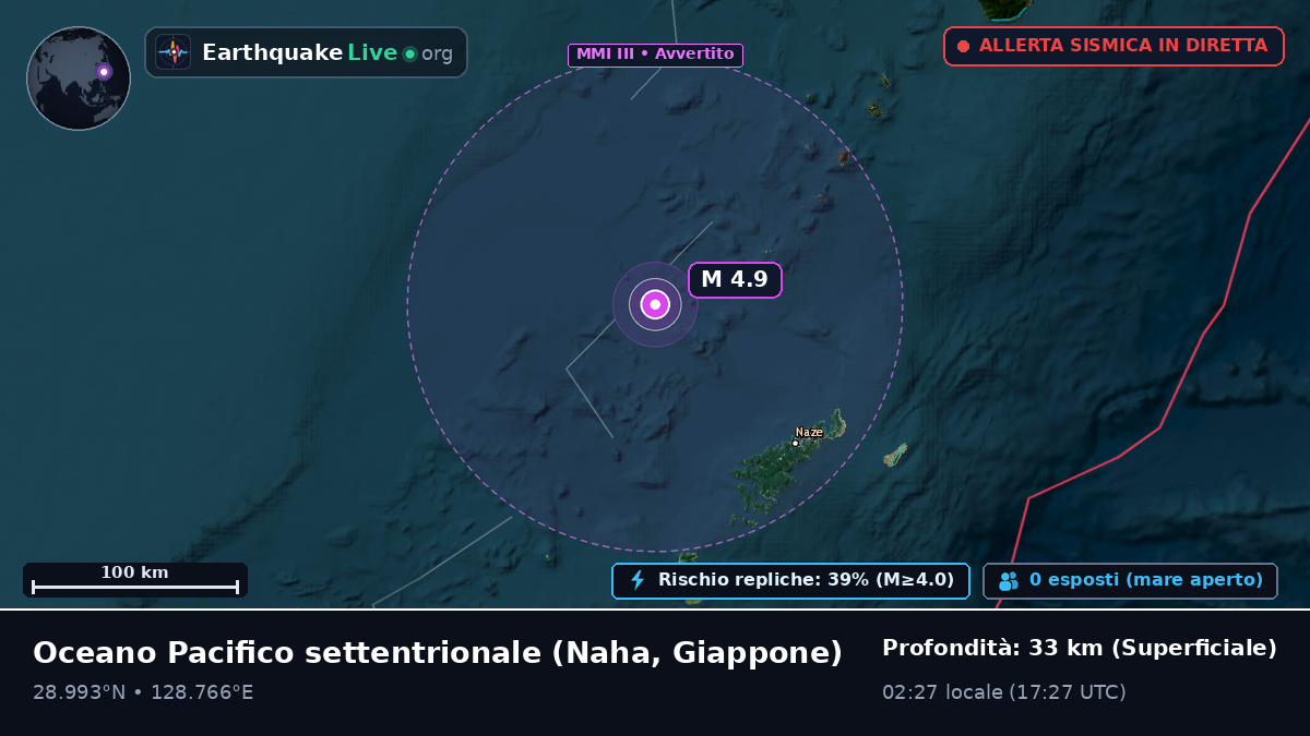 Oceano Pacifico settentrionale (Giappone)