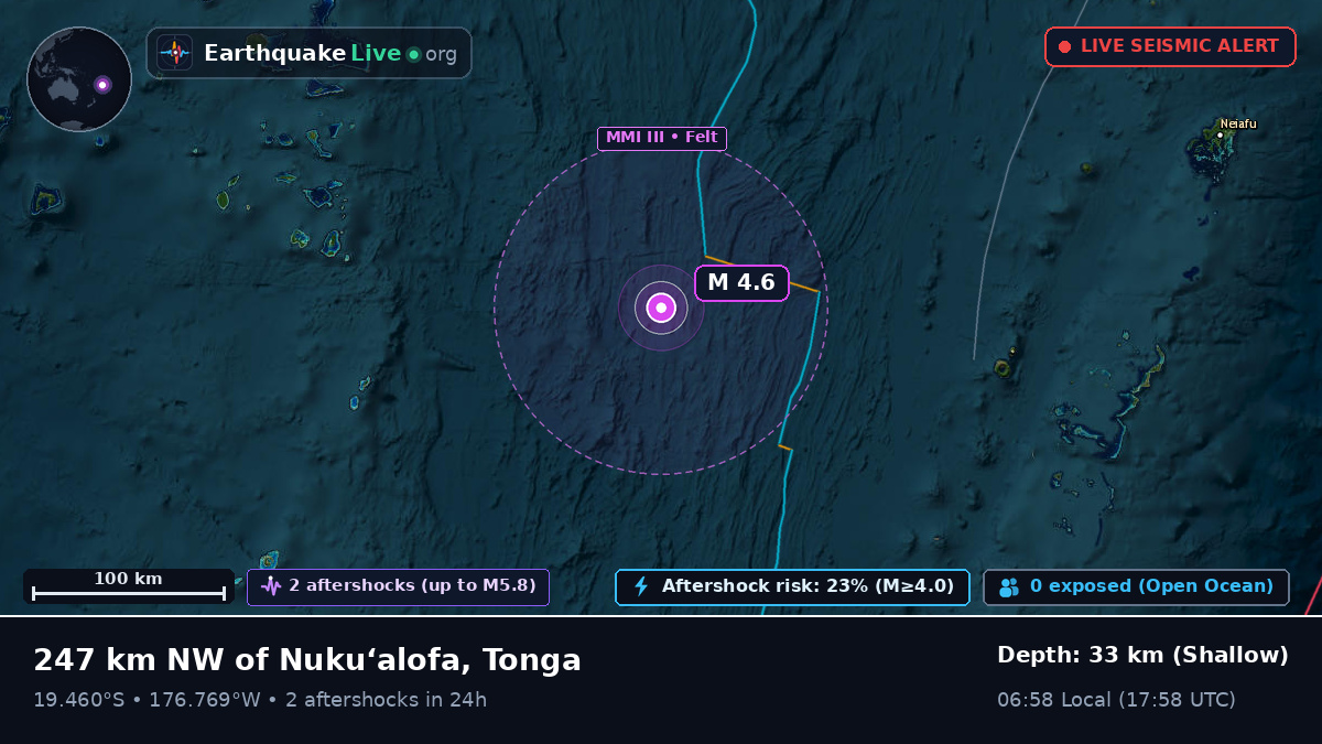 Off the coast of Nuku'alofa, Tonga