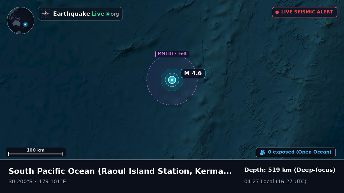 South Pacific Ocean (Kermadec Islands)