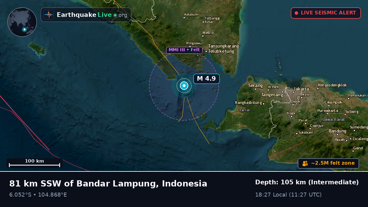Off the coast of Bandar Lampung, Indonesia
