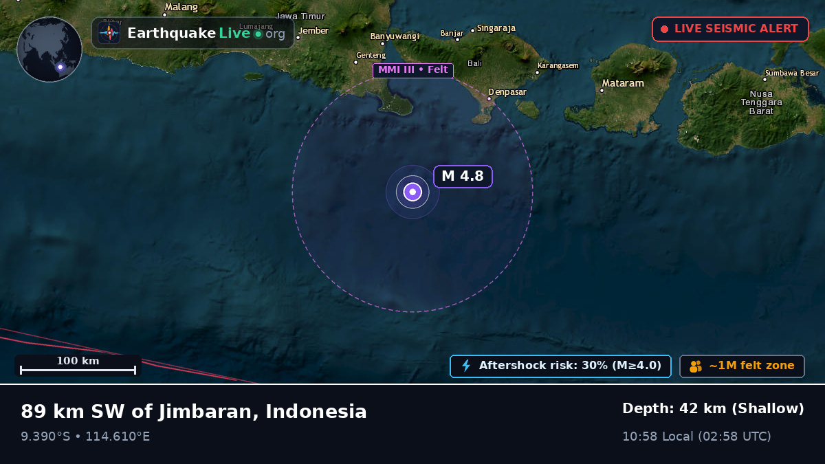 Off the coast of Denpasar, Indonesia