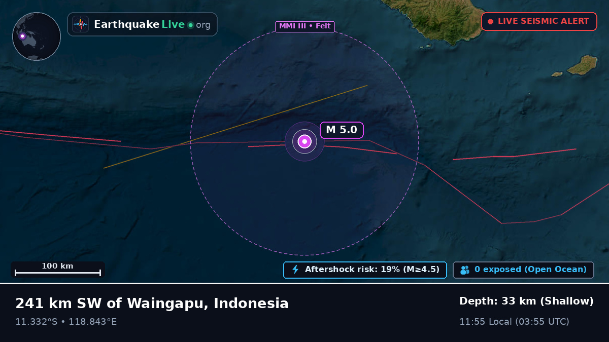 Off the coast of Waingapu, Indonesia