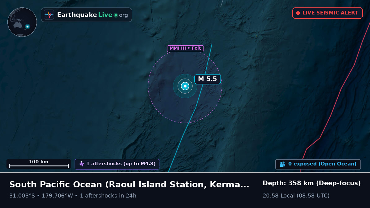 South Pacific Ocean (Kermadec Islands)