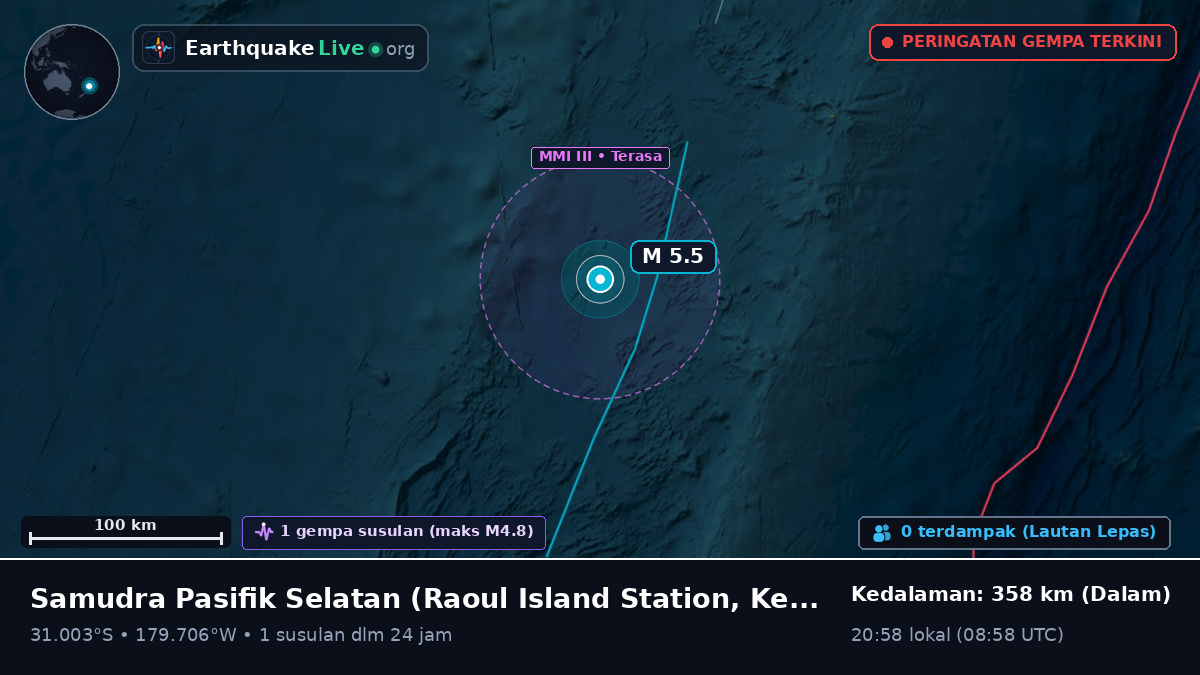 Samudra Pasifik Selatan (Kermadec Islands)