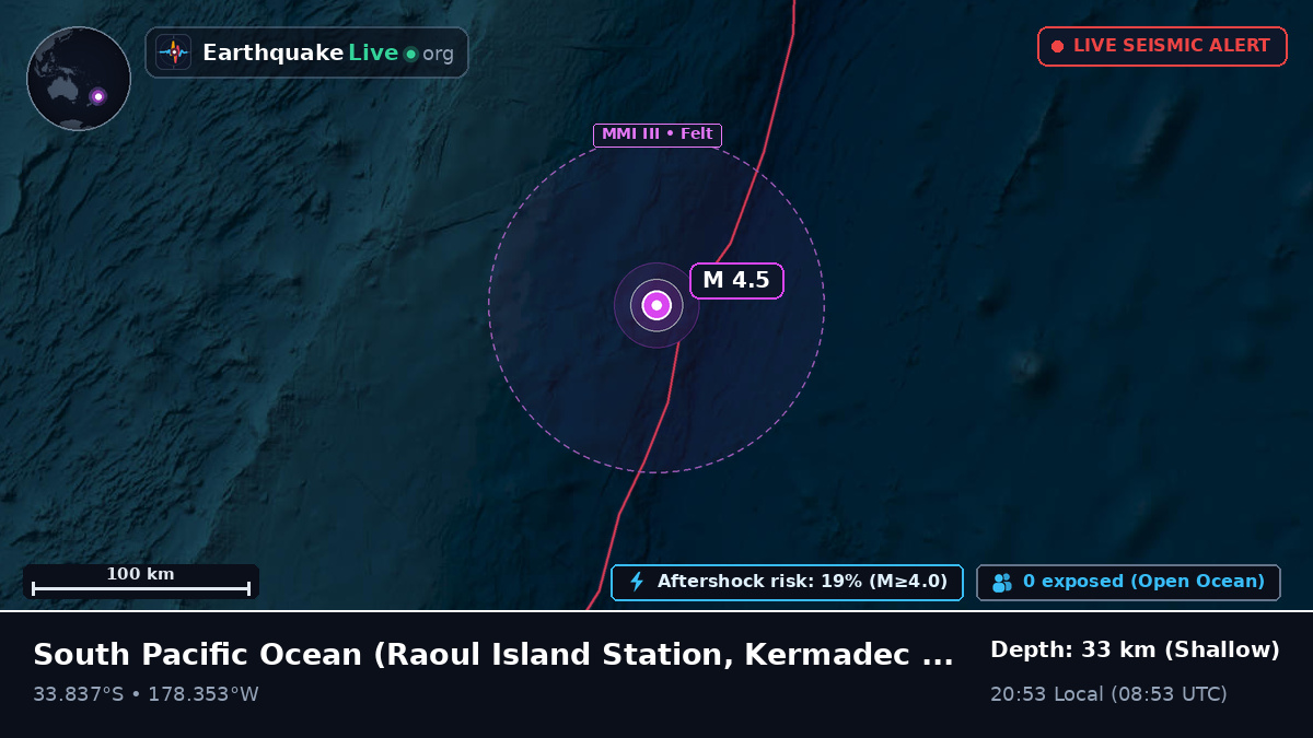 South Pacific Ocean (Kermadec Islands)