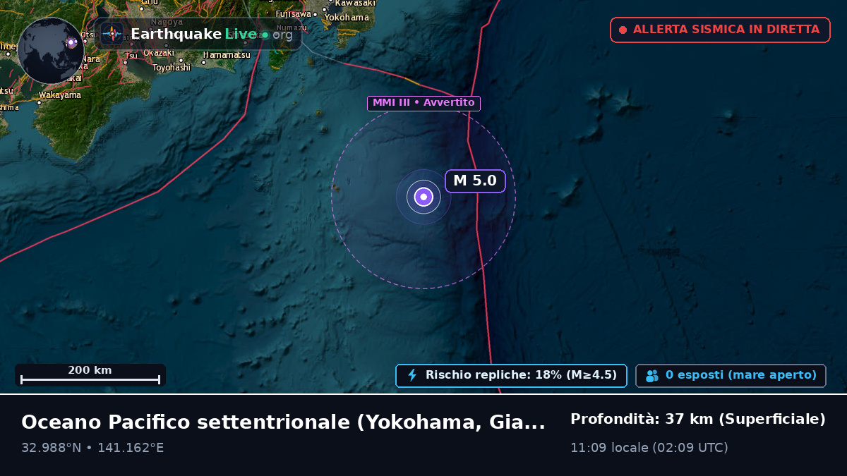 Oceano Pacifico settentrionale (Giappone)