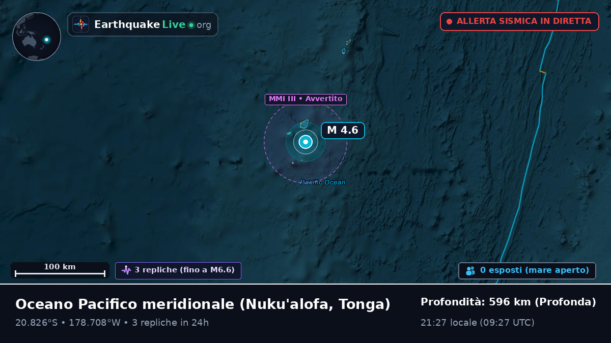 Oceano Pacifico meridionale (Tonga)