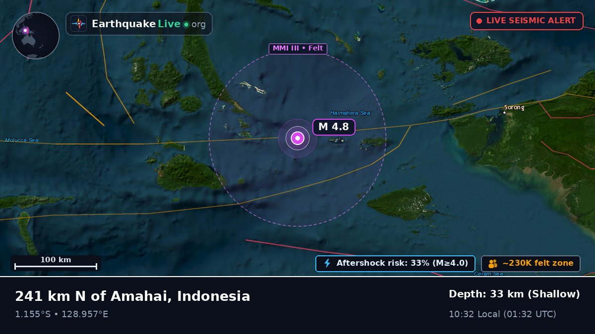 Off the coast of Amahai, Indonesia