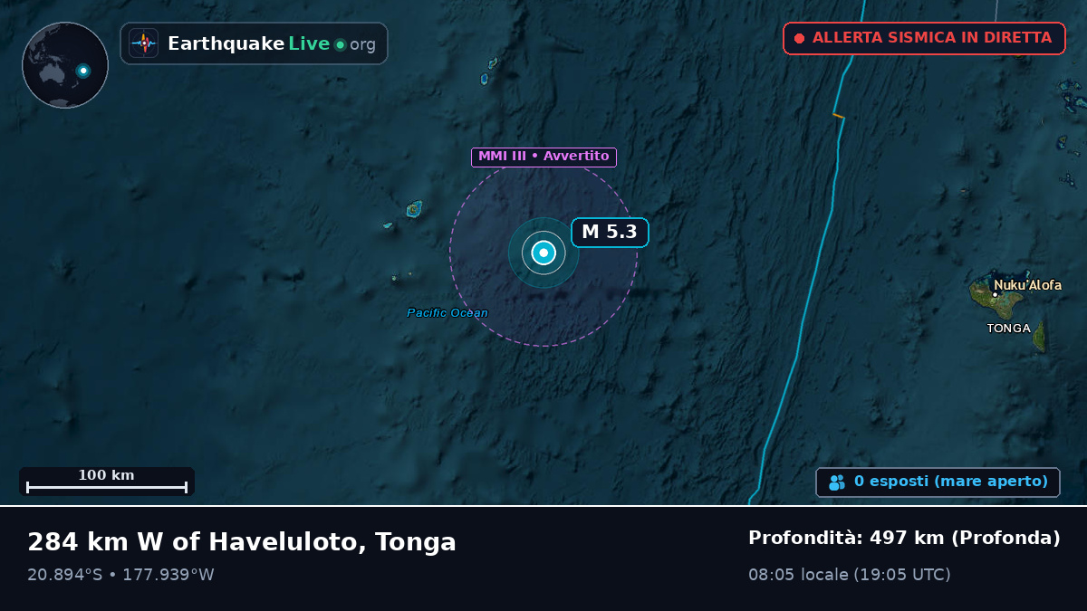 Oceano Pacifico meridionale (Tonga)