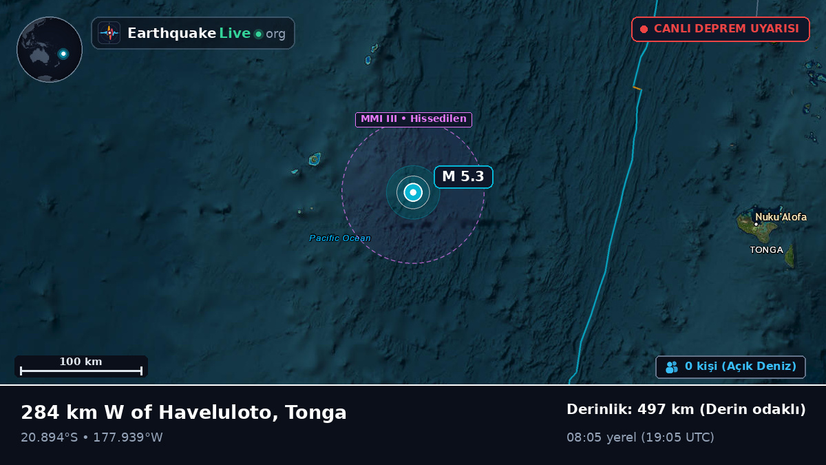Güney Pasifik Okyanusu (Tonga)