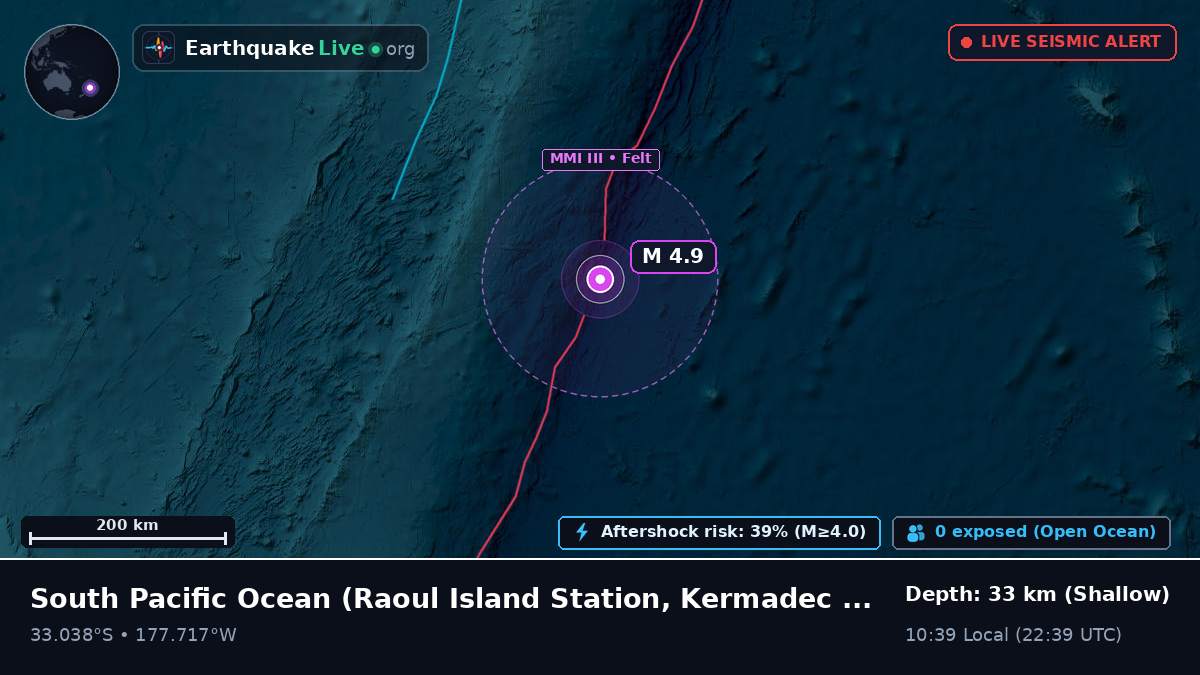 South Pacific Ocean (Kermadec Islands)