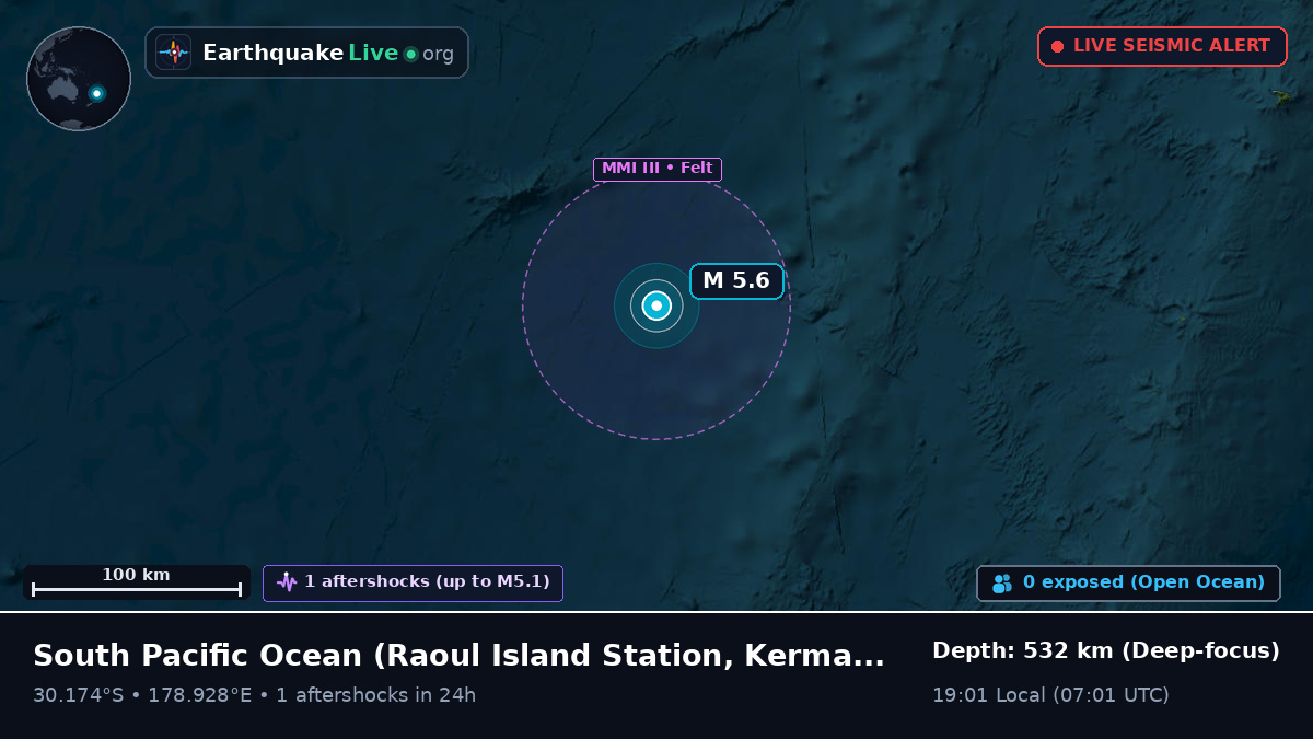 South Pacific Ocean (Kermadec Islands)