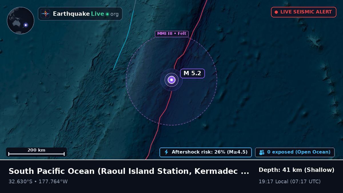 South Pacific Ocean (Kermadec Islands)