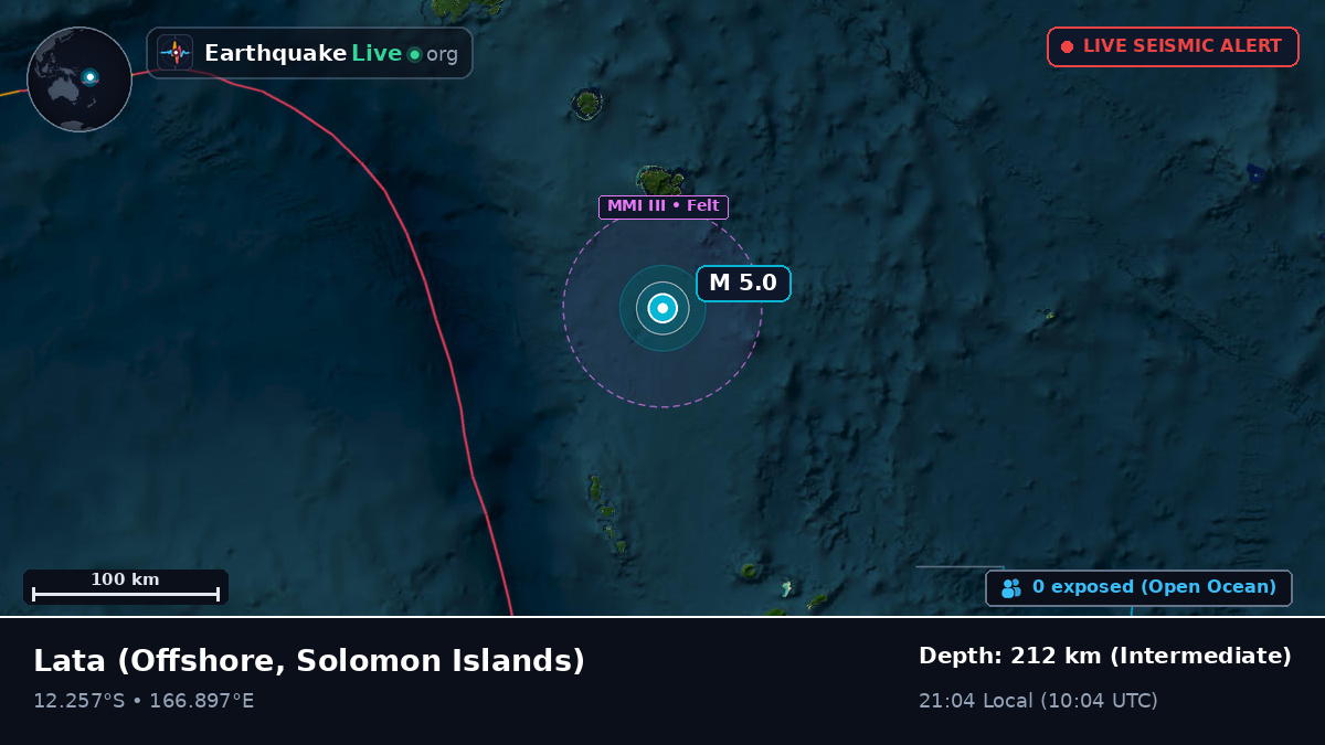 Off the coast of Lata, Solomon Islands