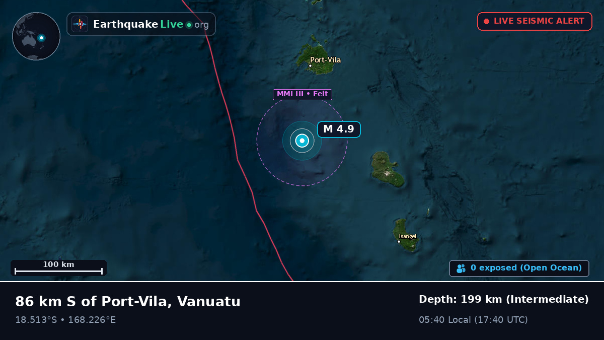 Off the coast of Port Vila, Vanuatu