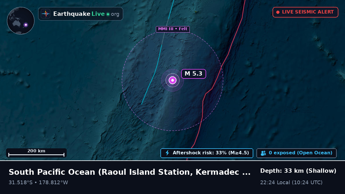 South Pacific Ocean (Kermadec Islands)