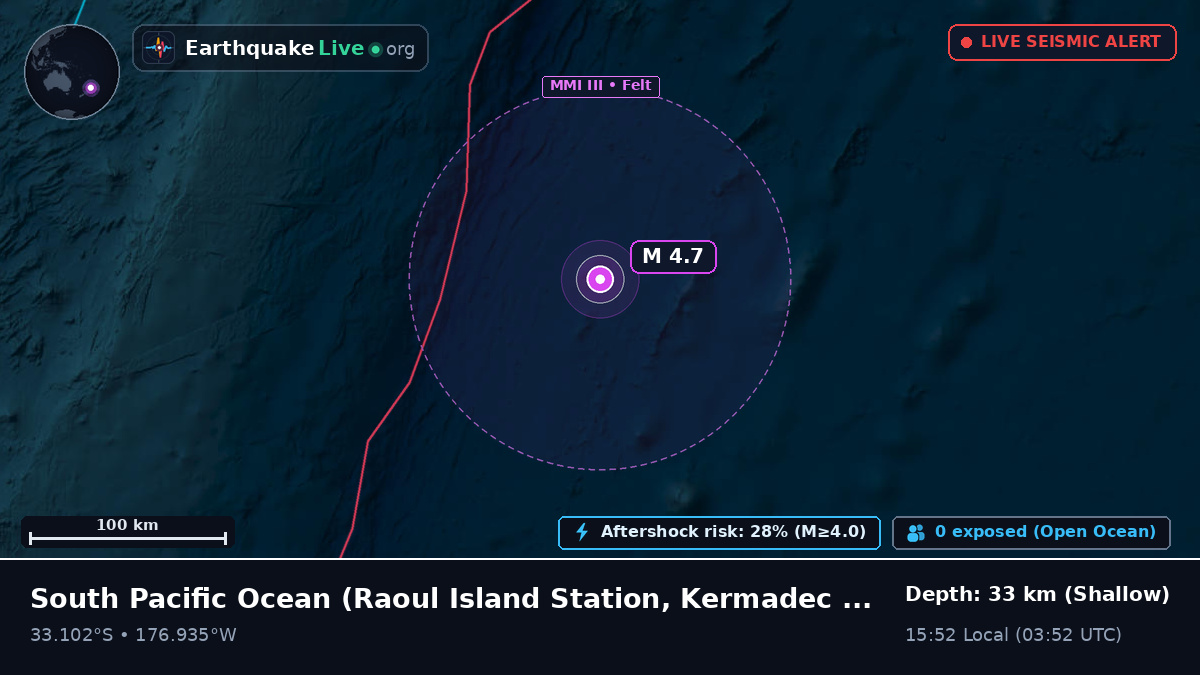 South Pacific Ocean (Kermadec Islands)