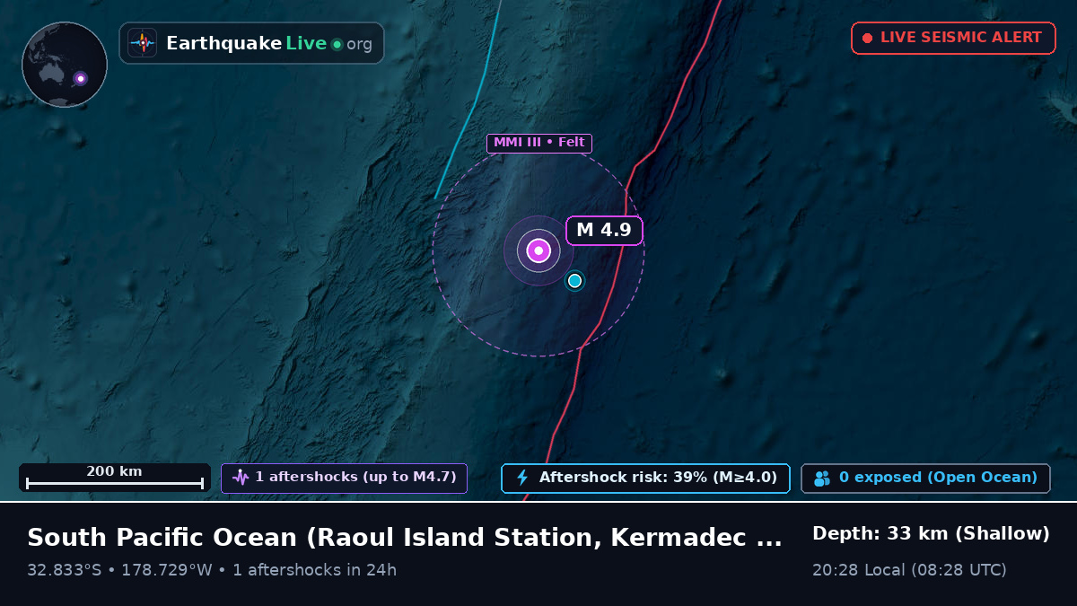 South Pacific Ocean (Kermadec Islands)