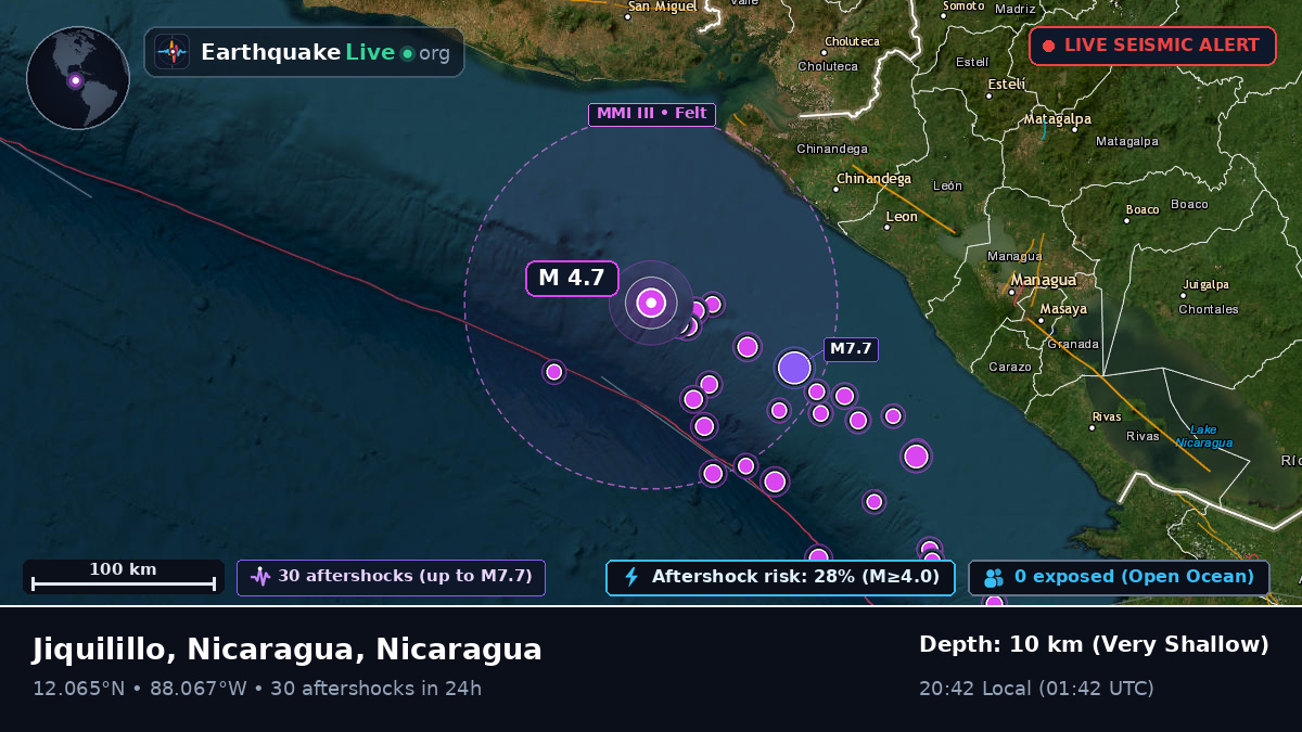 Off the coast of Chinandega, Nicaragua