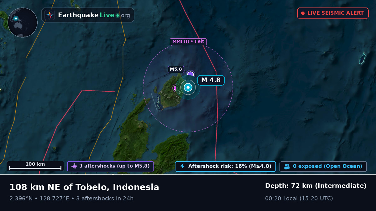 Off the coast of Ternate, Indonesia