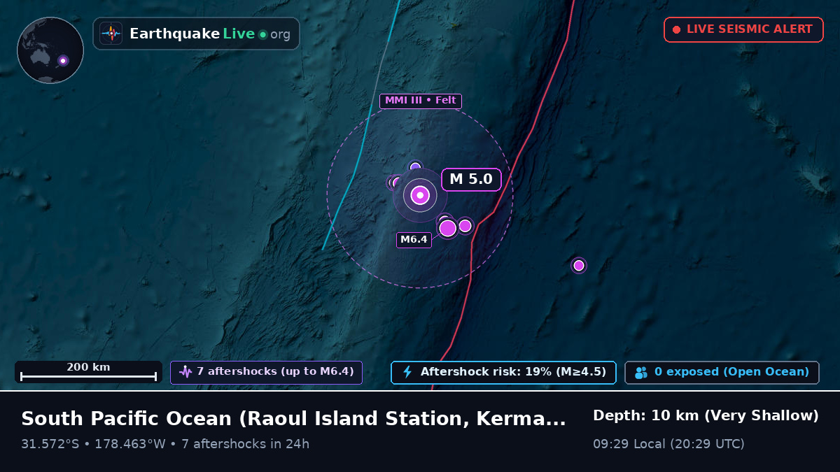 South Pacific Ocean (Kermadec Islands)