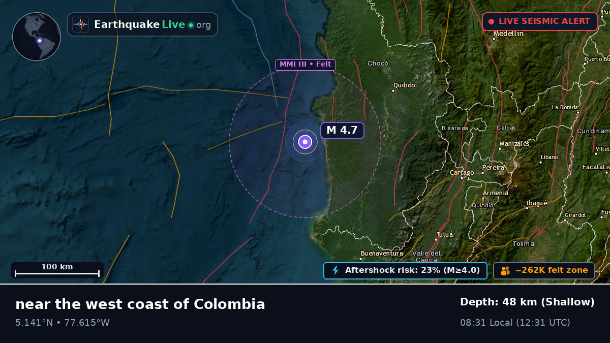 Off the coast of Quibdó, Colombia