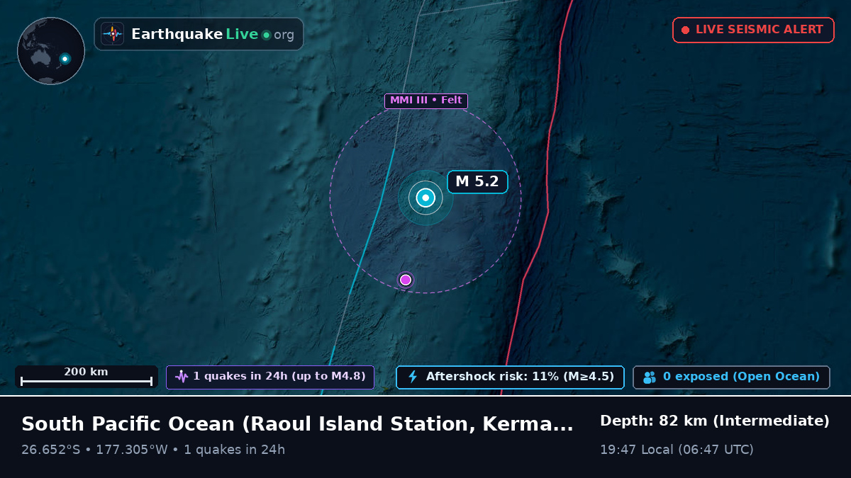 South Pacific Ocean (Kermadec Islands)
