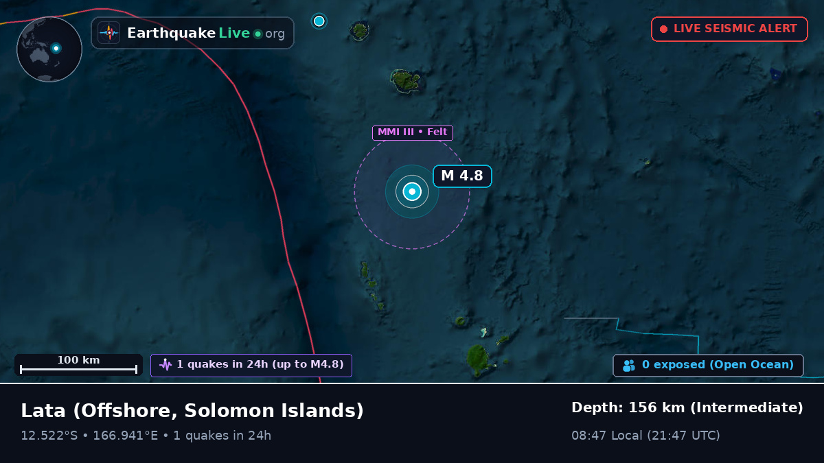 Off the coast of Lata, Solomon Islands