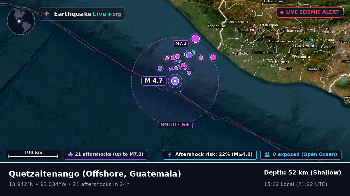 Off the coast of Quetzaltenango, Guatemala