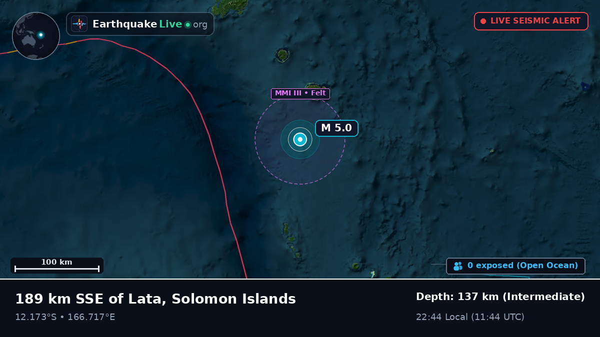 Off the coast of Lata, Solomon Islands