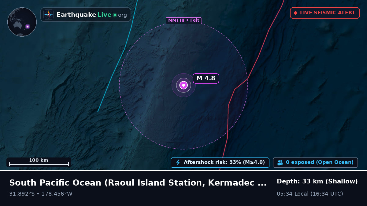 South Pacific Ocean (Kermadec Islands)