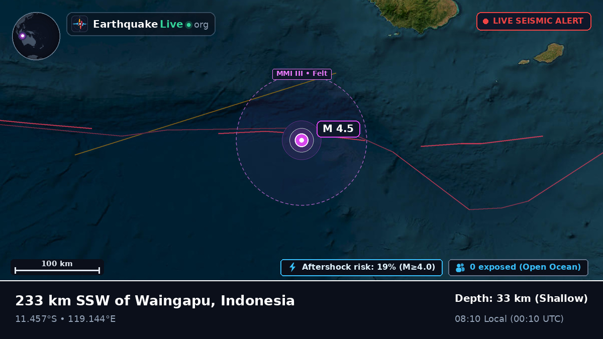Off the coast of Waingapu, Indonesia