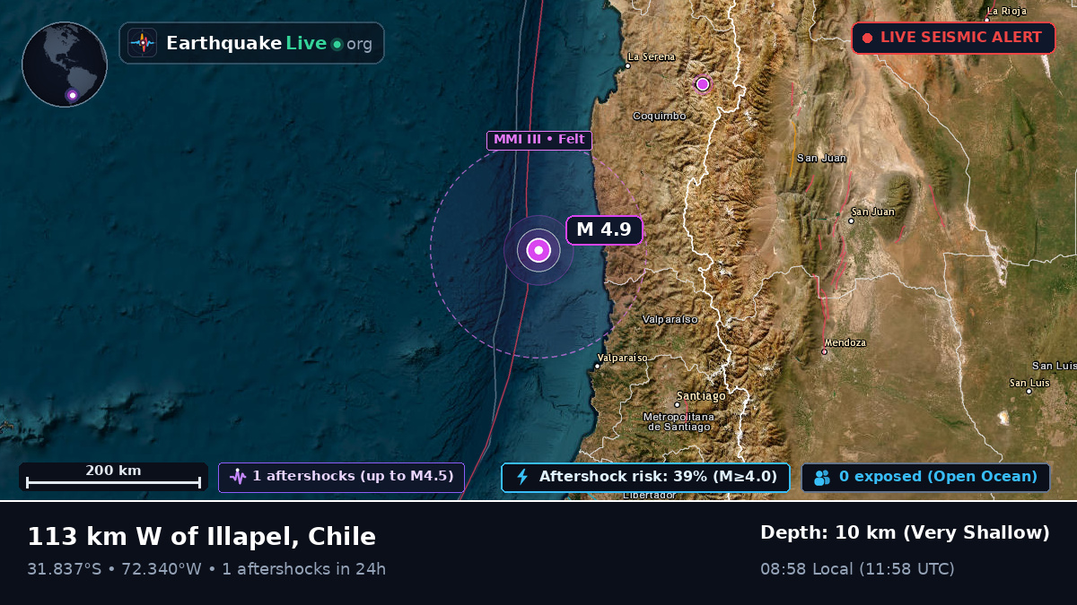 Off the coast of Valparaíso, Chile