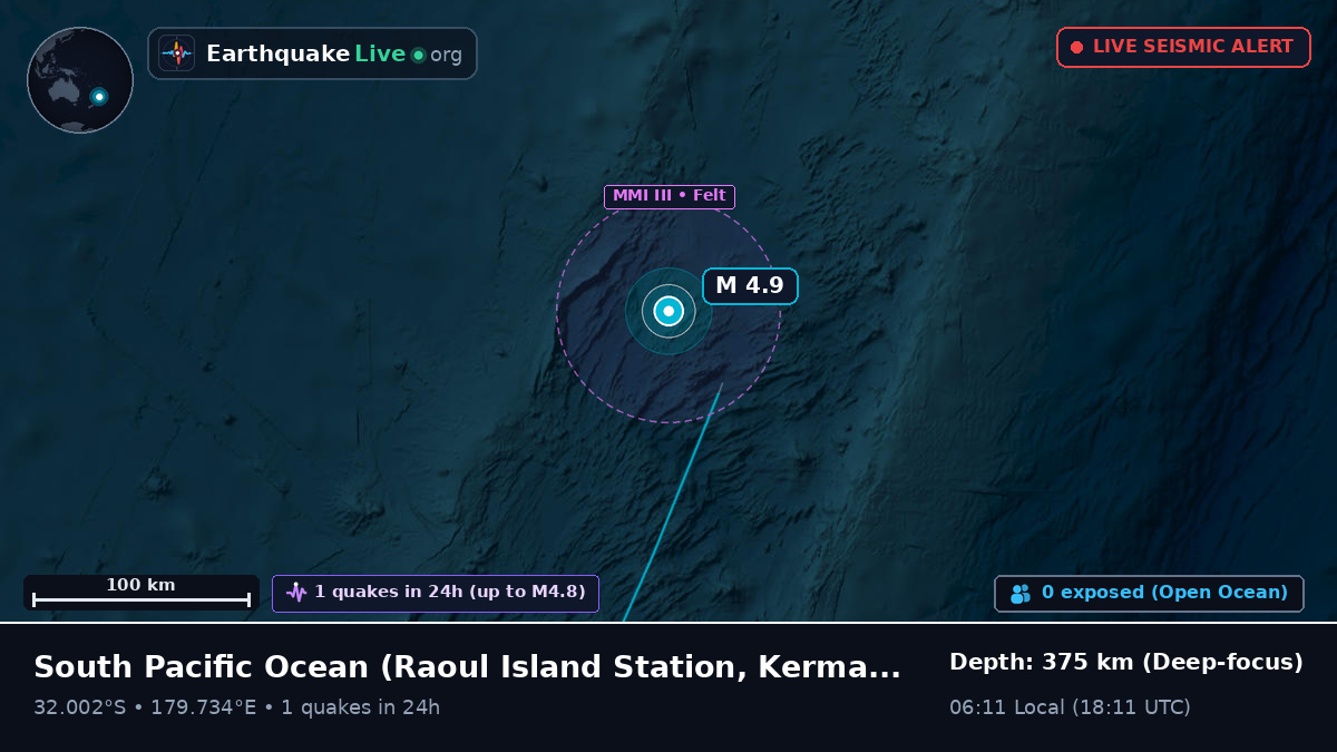 South Pacific Ocean (Kermadec Islands)