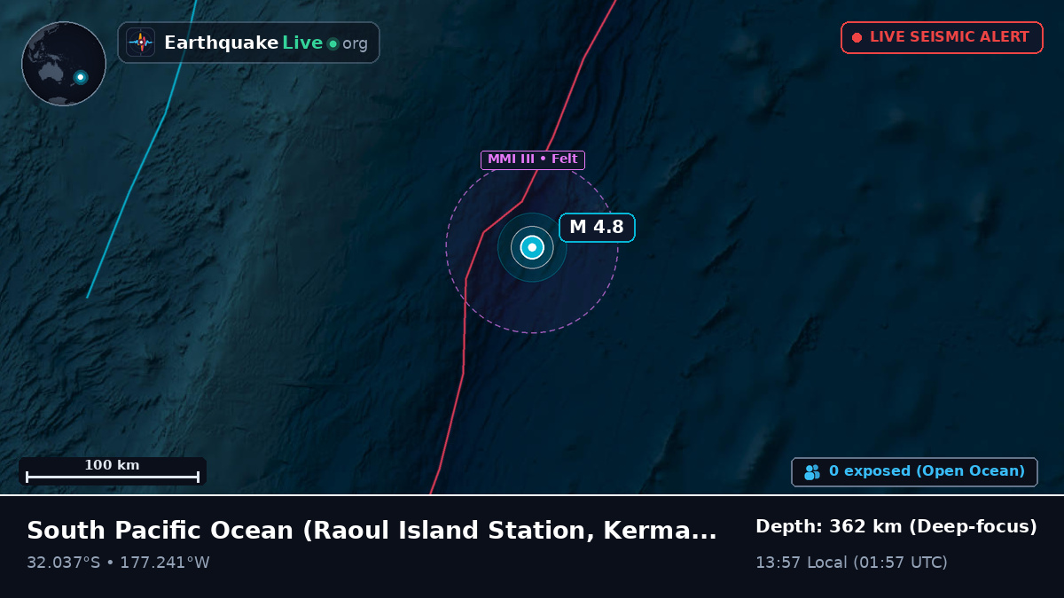 South Pacific Ocean (Kermadec Islands)