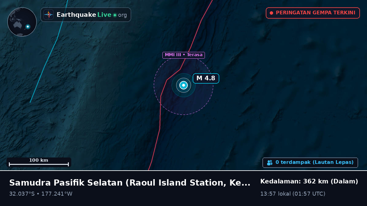Samudra Pasifik Selatan (Kermadec Islands)