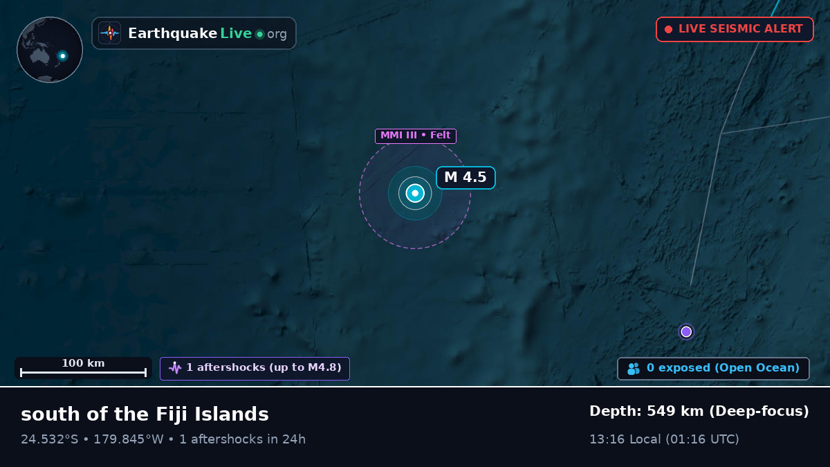 South Pacific Ocean (Kermadec Islands)
