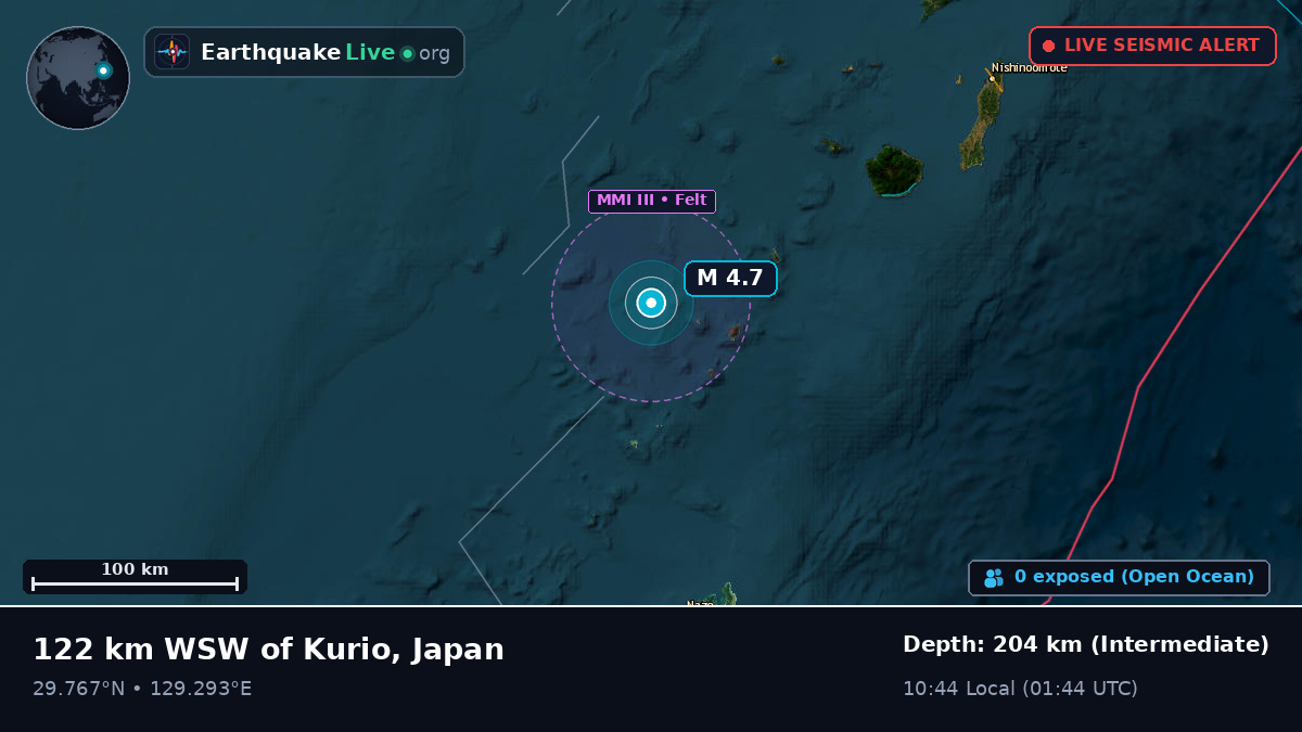 Off the coast of Kanoya, Japan